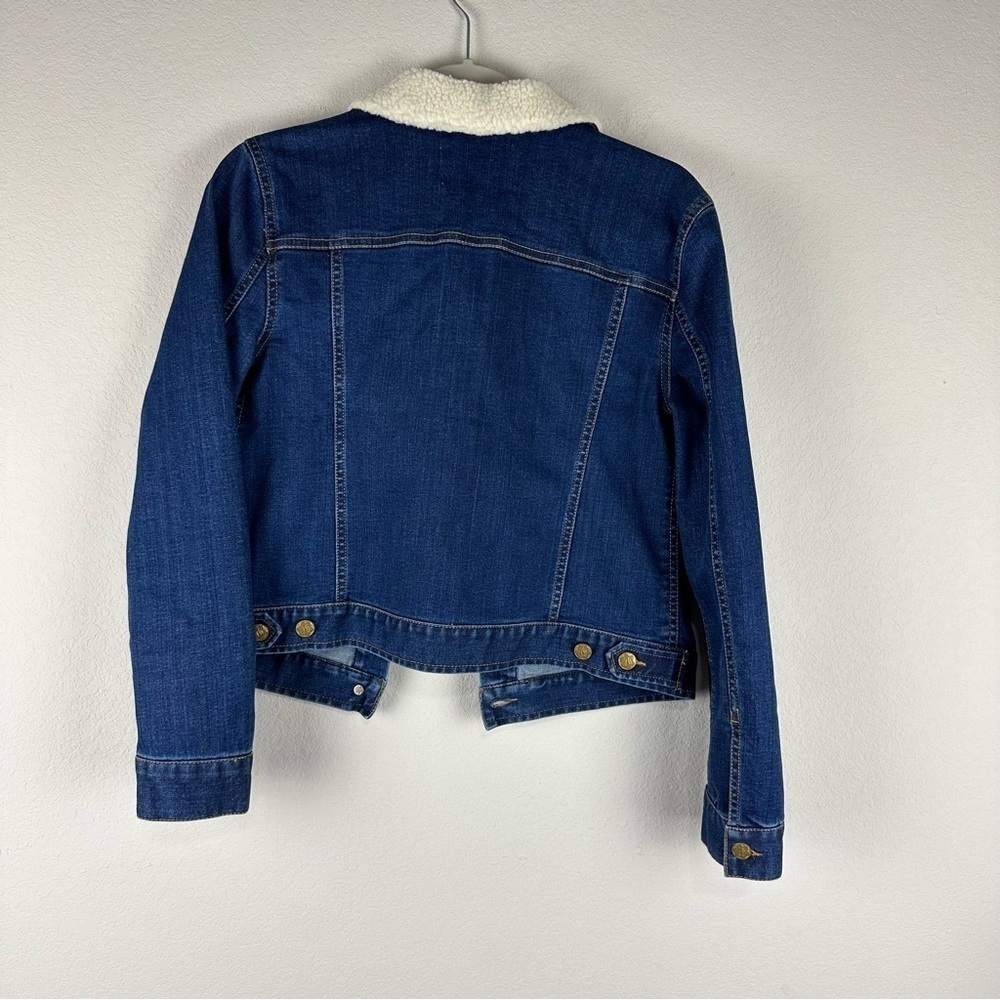 Draper James Denim Button Front Shearling Collar … - image 3